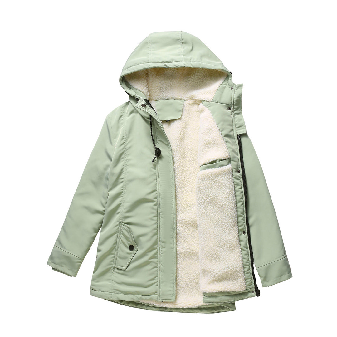 Damen nan gefütterte Winterparka mit Teddyfleece Innenfutter und Kapuze EB