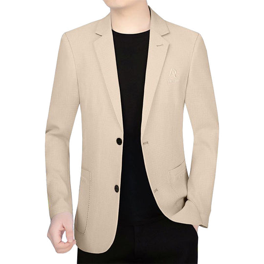 Herren Schmal geschnittenes Einreihiges City-Blazer mit strukturierter Wollmischung EB