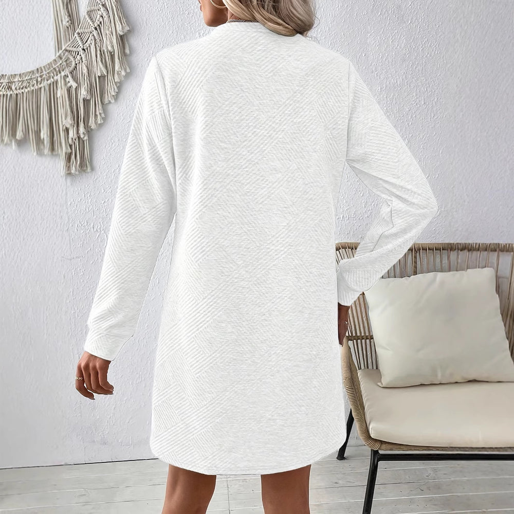 Damen lässiges Sweatkleid mit strukturiertem Design EB