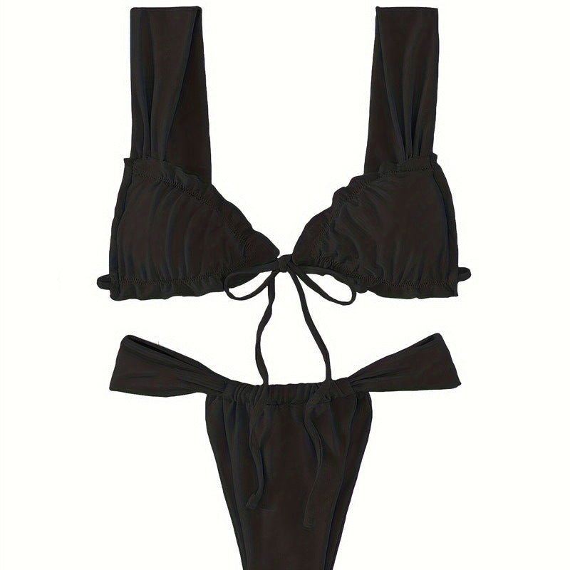 Damen Triangel-Bikini mit verstellbarem Bindeband und modischem Design EB