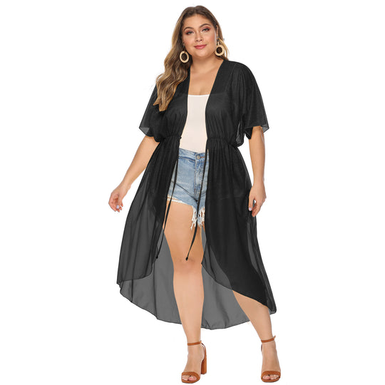 Damen eleganter transparenter Strandkimono EB