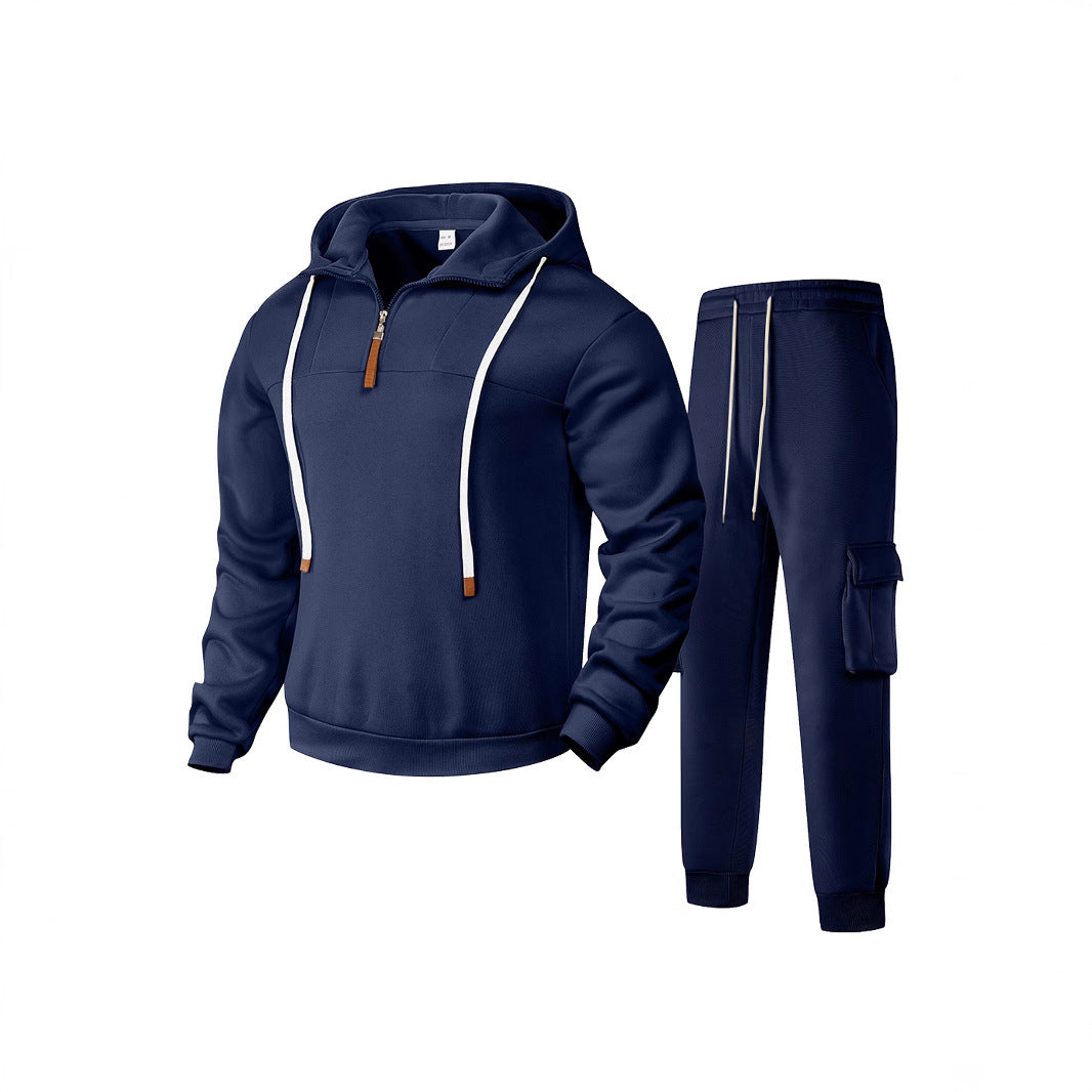 Herren sportlicher Jogginganzug mit modernem Reißverschluss und praktischen Taschen EB