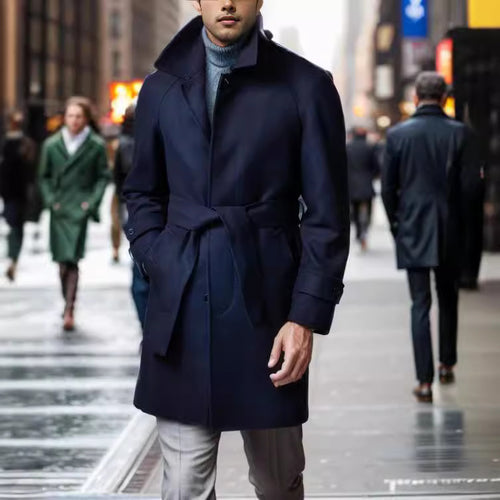 Herren Eleganter Woll-Trenchcoat EB