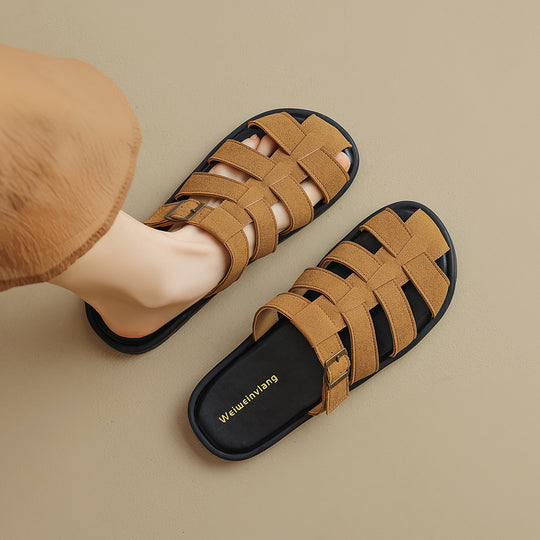 Damen bequeme und stylische Sandalen mit verstellbarem Riemen EB