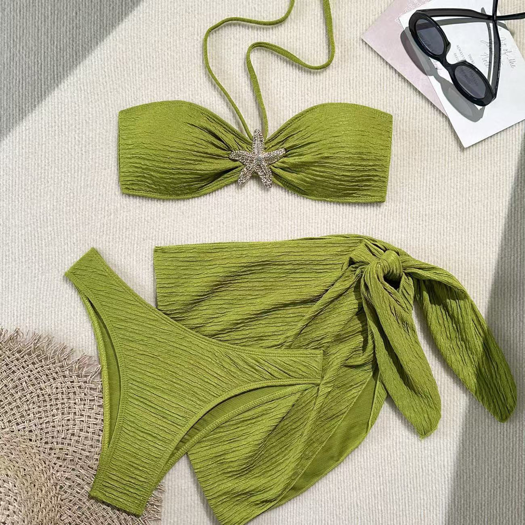 Damen Bandeau-Bikini mit schickem Wickeltuch EB