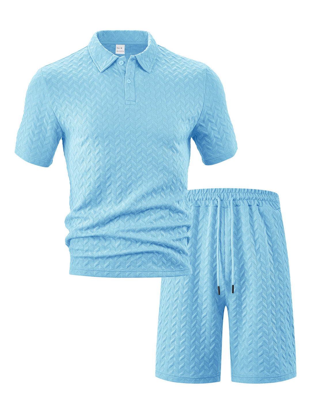 Herren nan strukturiertes Polo-Set aus atmungsaktiver Baumwollmischung EB