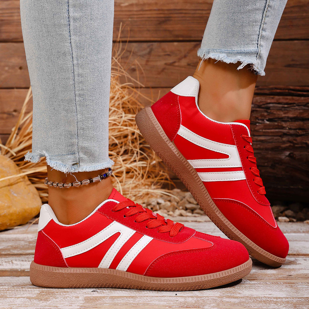 Damen Sportliche Sneakers aus hochwertigem Wildleder mit atmungsaktiver Sohle EB