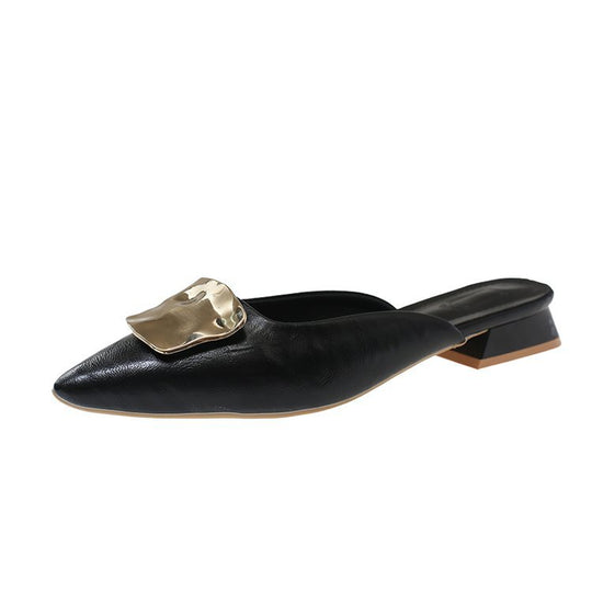 Damen schicke Mules mit femininem Metallakzent EB