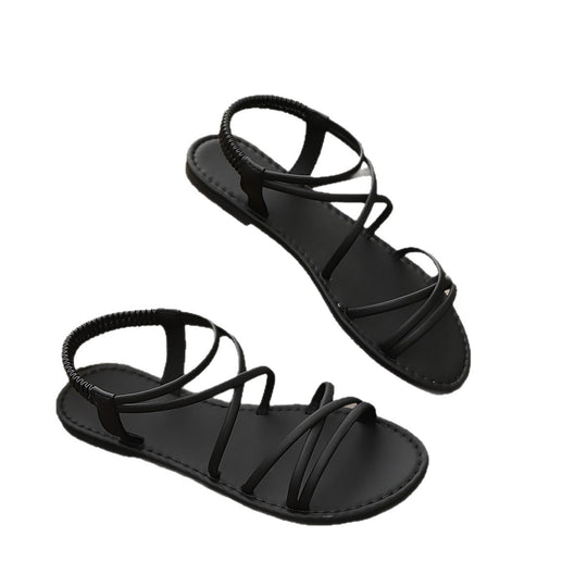 Damen Elegante Freizeit-Sandalen mit verstellbarem Riemen EB