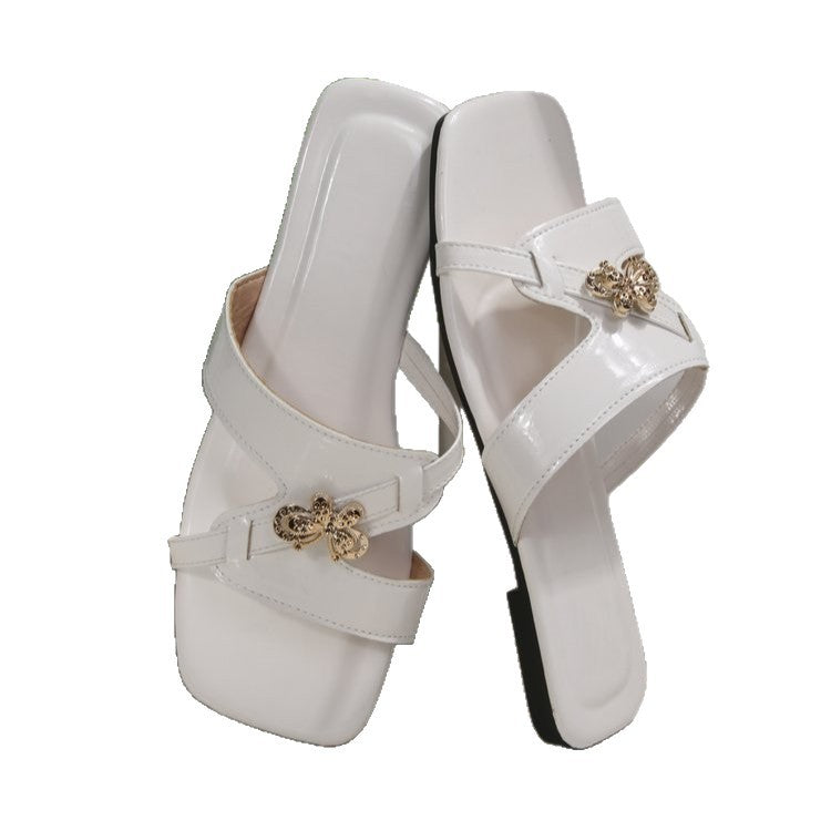 Damen elegantes Sandaletten-Design mit funkelndem Schmetterlingsdetail EB