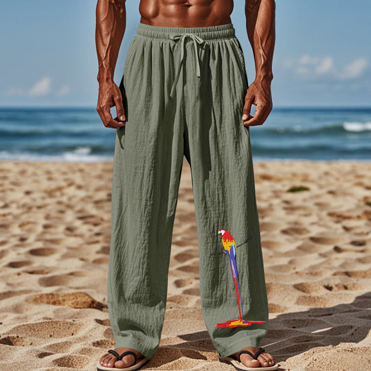 Herren Strandhose aus leichtem, atmungsaktivem Gewebe mit buntem Print EB