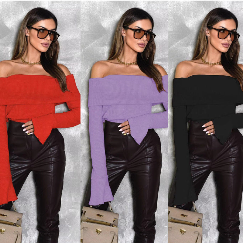 Damen Off-Shoulder Strickpullover mit eleganter Passform EB