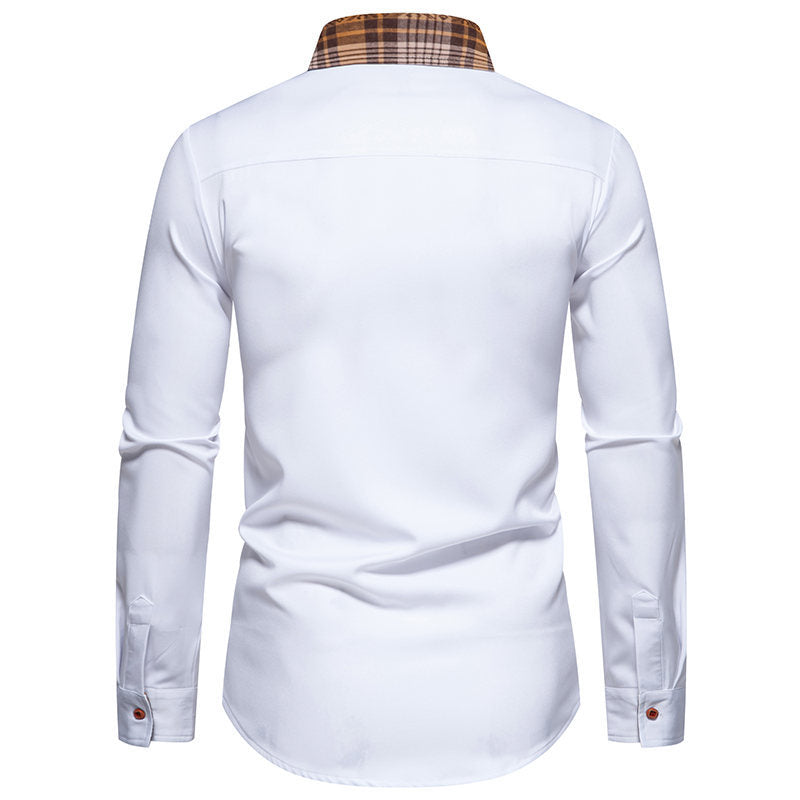 Herren Langarmhemd mit modernem Karokragen und hochwertiger Baumwollmischung EB