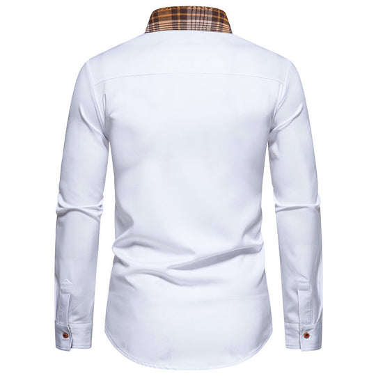 Herren Langarmhemd mit modernem Karokragen und hochwertiger Baumwollmischung EB