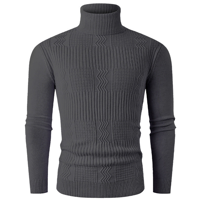 Herren eleganter Rollkragenpullover mit strukturiertem Design EB