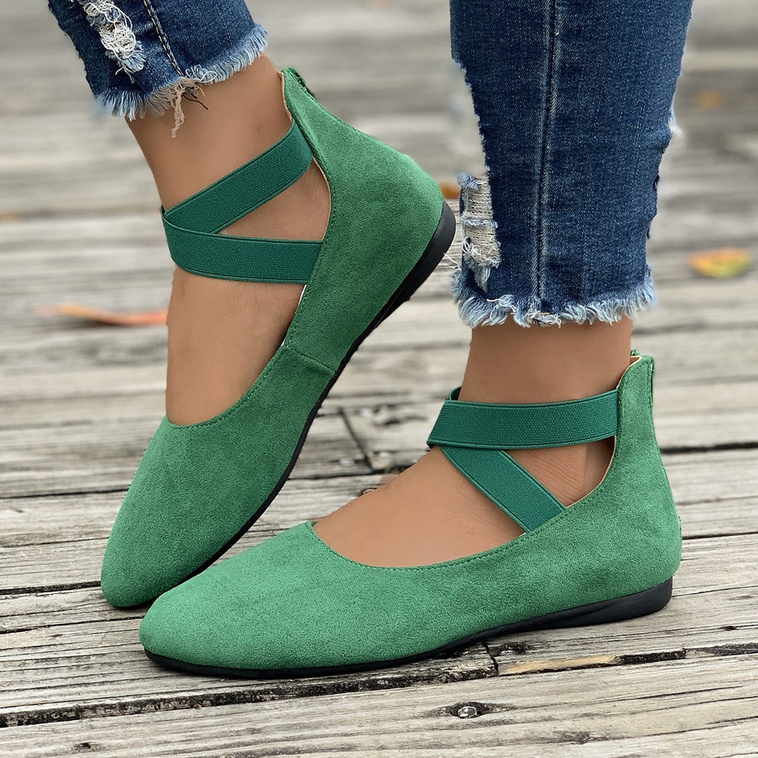 Damen Ballerinas mit elastischen Kreuzriemen EB