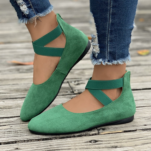 Damen Ballerinas mit elastischen Kreuzriemen EB