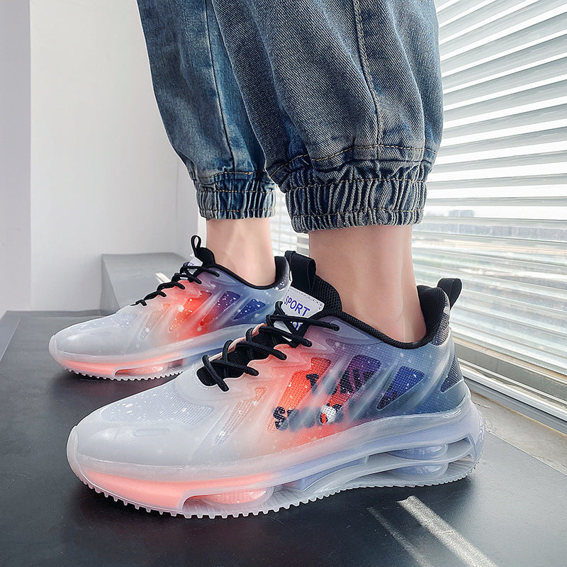 Unisex futuristische luftgepolsterte Sneaker mit transparentem TPU‑Obermaterial und sichtbarer Hohlkern‑Plateausohle EB