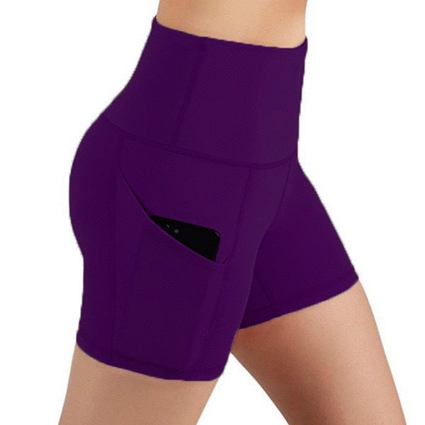 Damen Sportliche Hochtaillierte Shorts EB