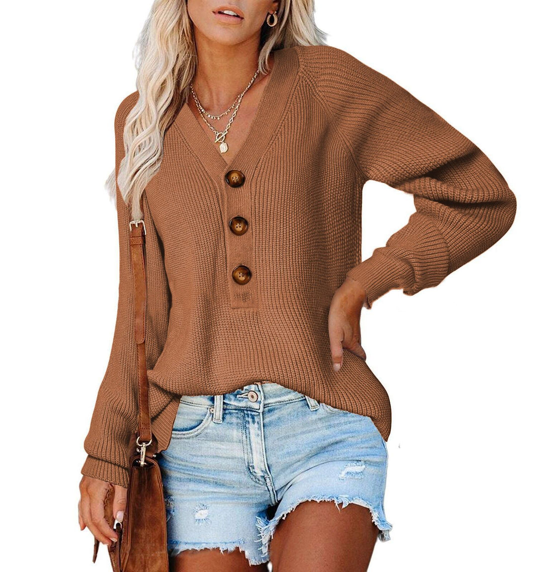 Damen Strickpullover mit Knopfdetails und lässigem Schnitt EB