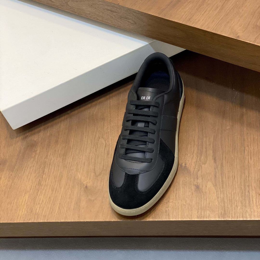 Damen modische Sneakers mit hochwertiger Leder- und Wildlederkombination EB