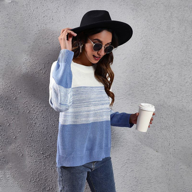 Damen Lässiger Strickpullover mit modernem Farbdruck EB