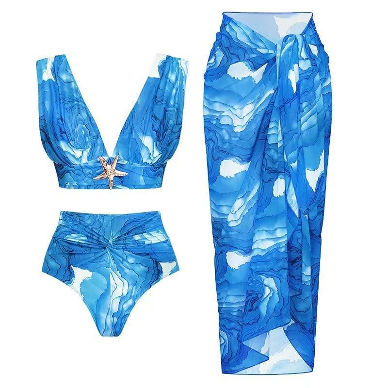 Damen Bikini-Set mit elegantem Wickelrock und raffiniertem Bustier EB