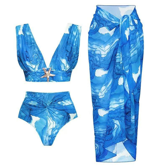 Damen Bikini-Set mit elegantem Wickelrock und raffiniertem Bustier EB