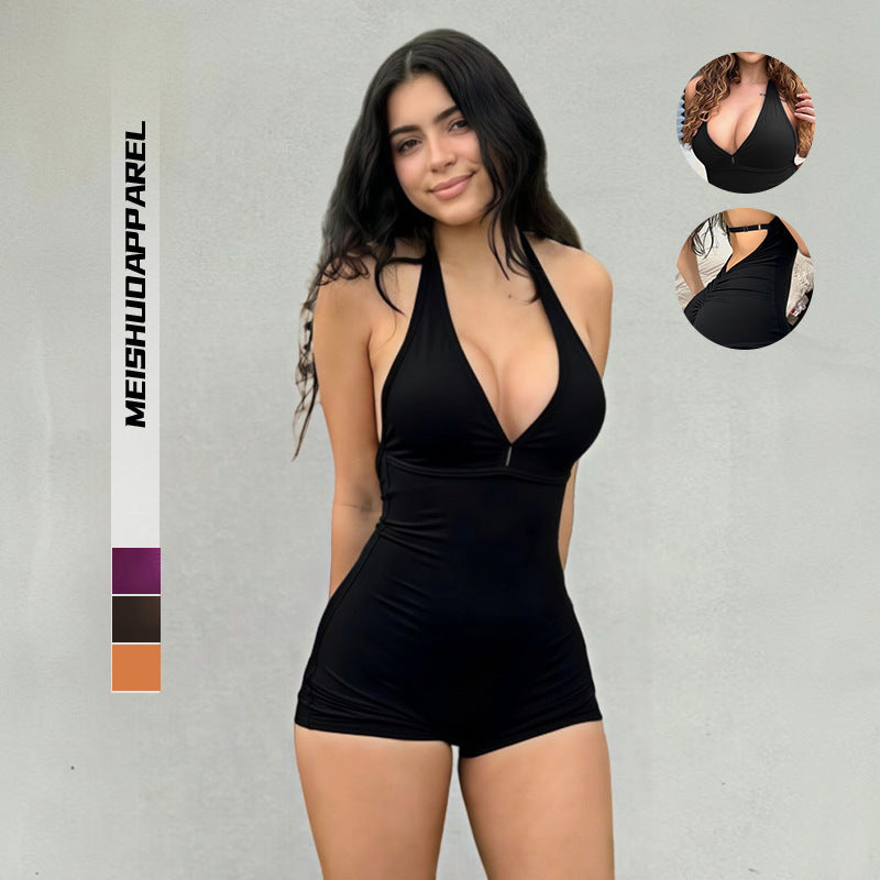 Damen Badeanzug mit elegantem V-Ausschnitt und figurschmeichelndem Schnitt EB