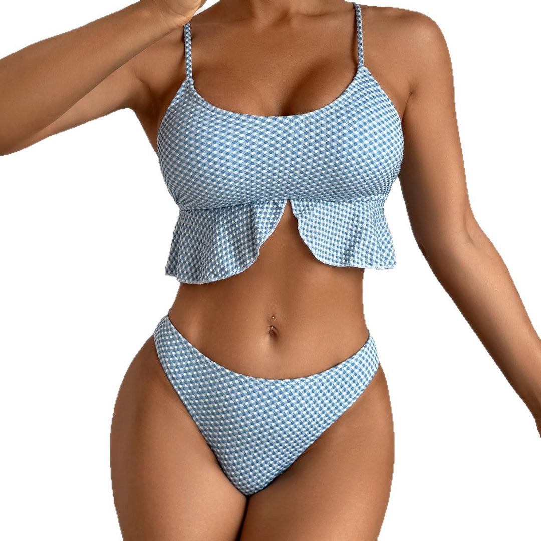 Damen Flattertop-Bikini mit hohem Bund EB