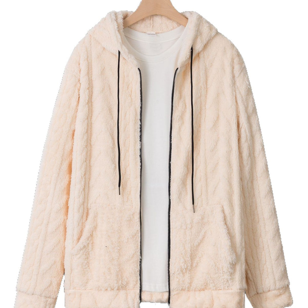Herren nan kuschelige Kapuzenjacke aus Teddyfleece mit durchgehendem Reißverschluss und Kängurutaschen EB