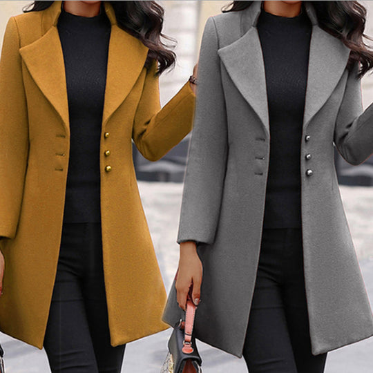 Damen eleganter und stilvoller Wollmantel EB
