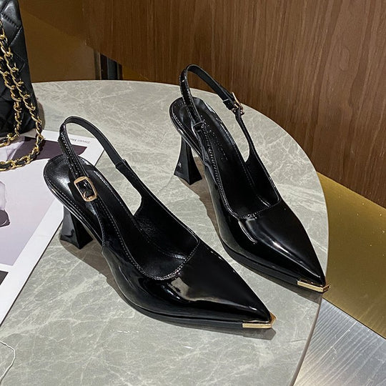 Damen Slingback Pumps mit spitzem Zehenbereich und elegantem Blockabsatz EB