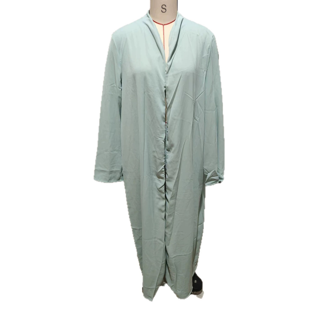 Damen Langer Kaftan‑Mantel mit fließender V‑Ausschnitt Drapierung EB