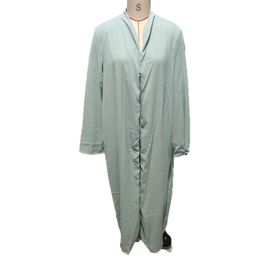 Damen Langer Kaftan‑Mantel mit fließender V‑Ausschnitt Drapierung EB