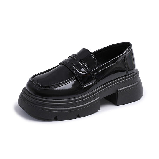 Damen modische Loafers mit robustem Plateau und eleganter Schnalle EB