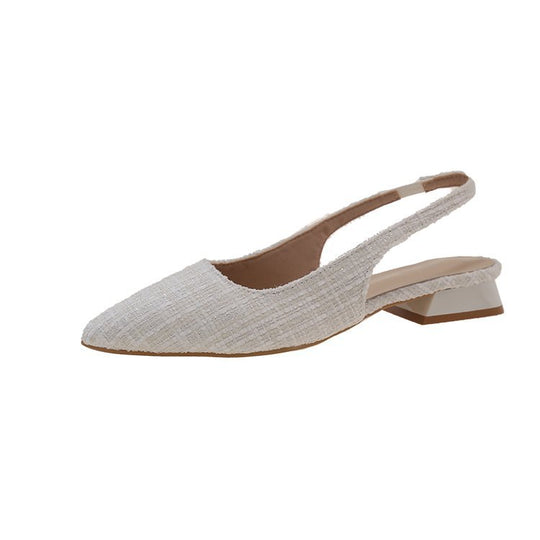 Damen Slingbacks mit dekorativem Textil-Obermaterial EB