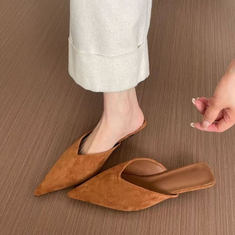 Damen spitze Mules mit elegantem Velourslederfutter EB