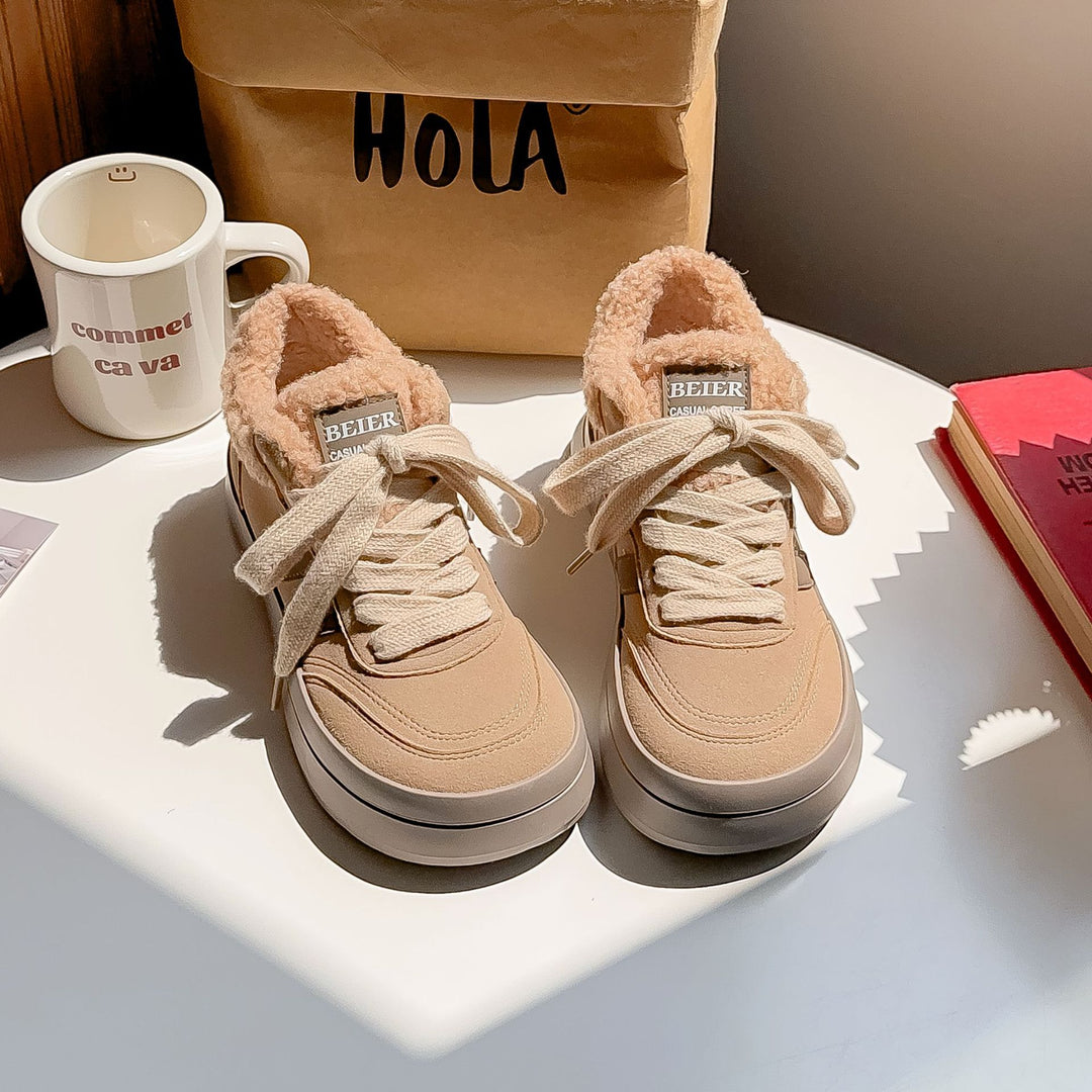 Damen Bequeme Sneaker mit flauschigem Innenfutter EB