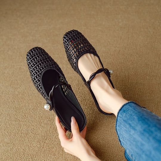 Damen Ballerinas mit elegantem Netzdesign und stylischem Riemchen EB