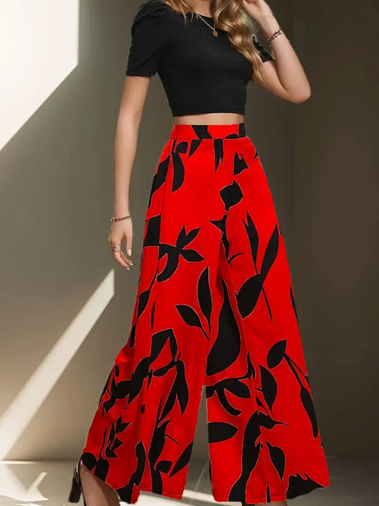 Damen Palazzohosen mit floralem Muster EB