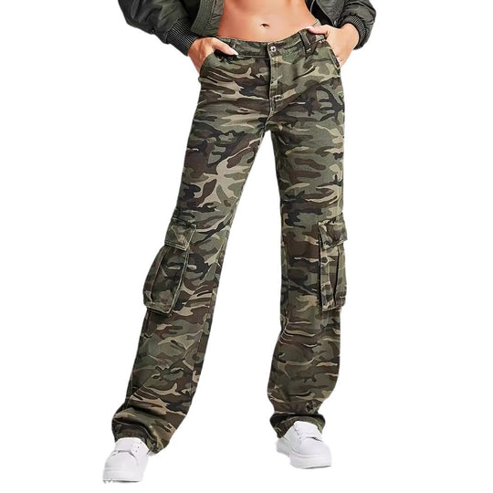 Damen Cargo-Hose im urbanen Camouflage-Stil mit praktischen Seitentaschen EB