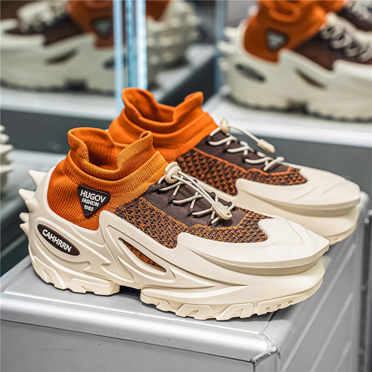 Unisex futuristische Chunky-Sneaker mit gestricktem Schaft, skulpturierter EVA-Sohle und Schnellzugverschluss EB