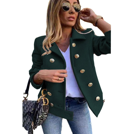 Damen Modischer JACKET mit goldfarbenen Knöpfen und lässigem Schnitt EB