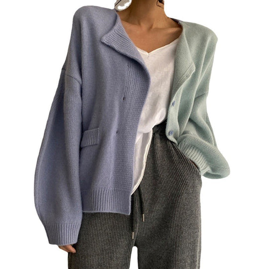 Damen Kuscheliger Strickcardigan mit hohen Ärmeln und einzigartigem Design EB