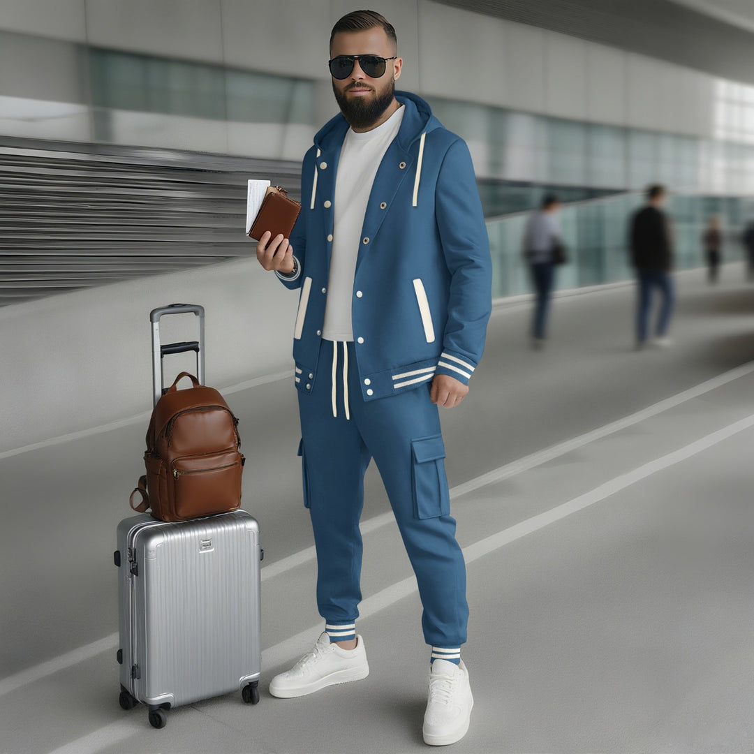 Herren sportlicher Freizeitanzug mit funktionalen Taschen und hochwertiger Verarbeitung EB