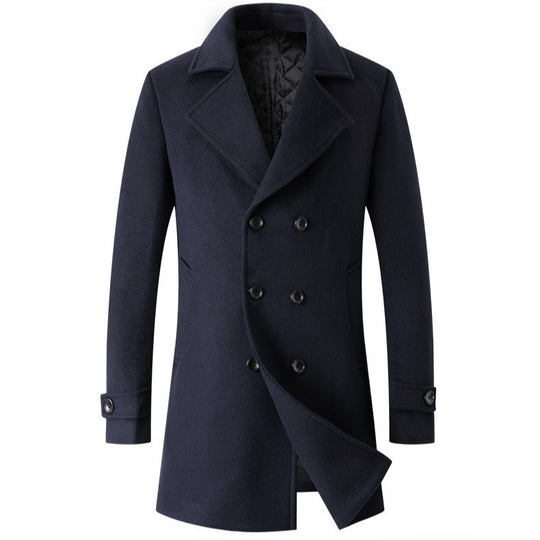Herren eleganter Doppelreiher-Mantel mit schmalem Schnitt und gefüttertem Innenfutter EB