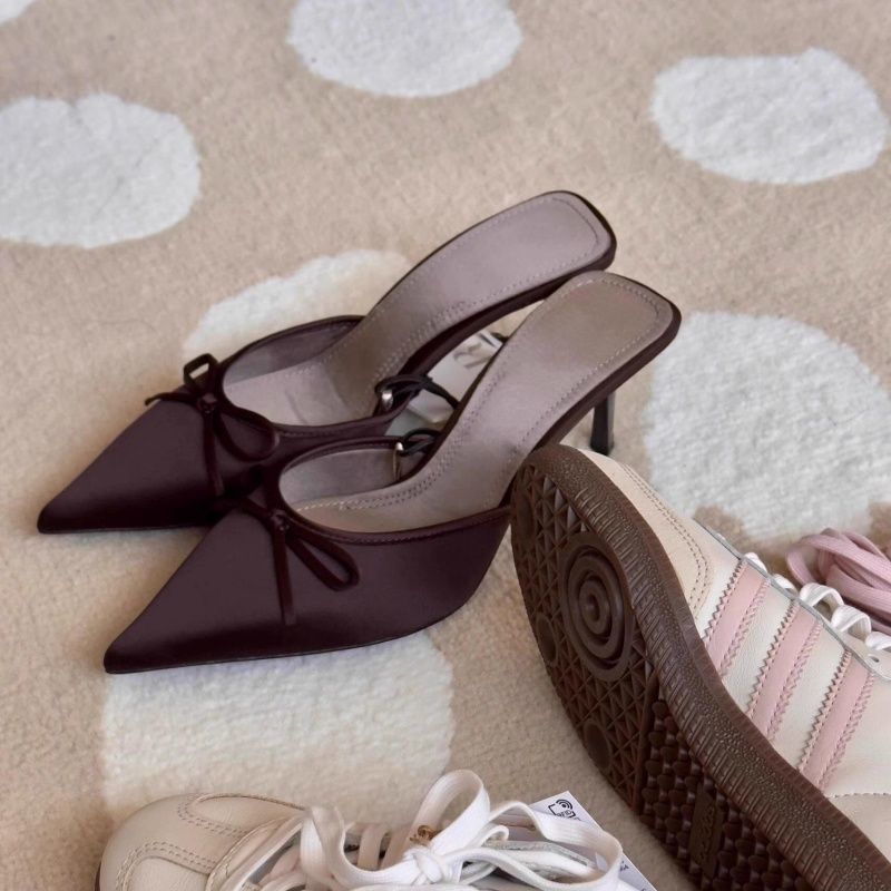 Damen Slingback High Heels mit zarter Schleifenverzierung EB
