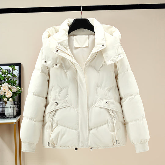 Damen Modische Pufferjacke mit abnehmbarer Kapuze und seitlichen Eingrifftaschen EB