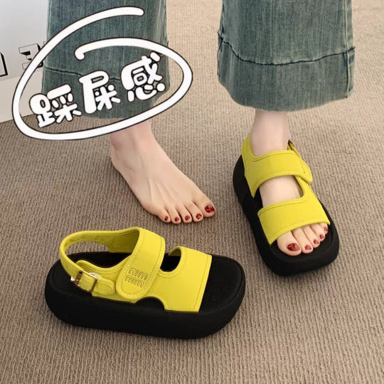 Damen Bequeme Sandalen mit verstellbarem Riemen und gepolsterter Sohle EB